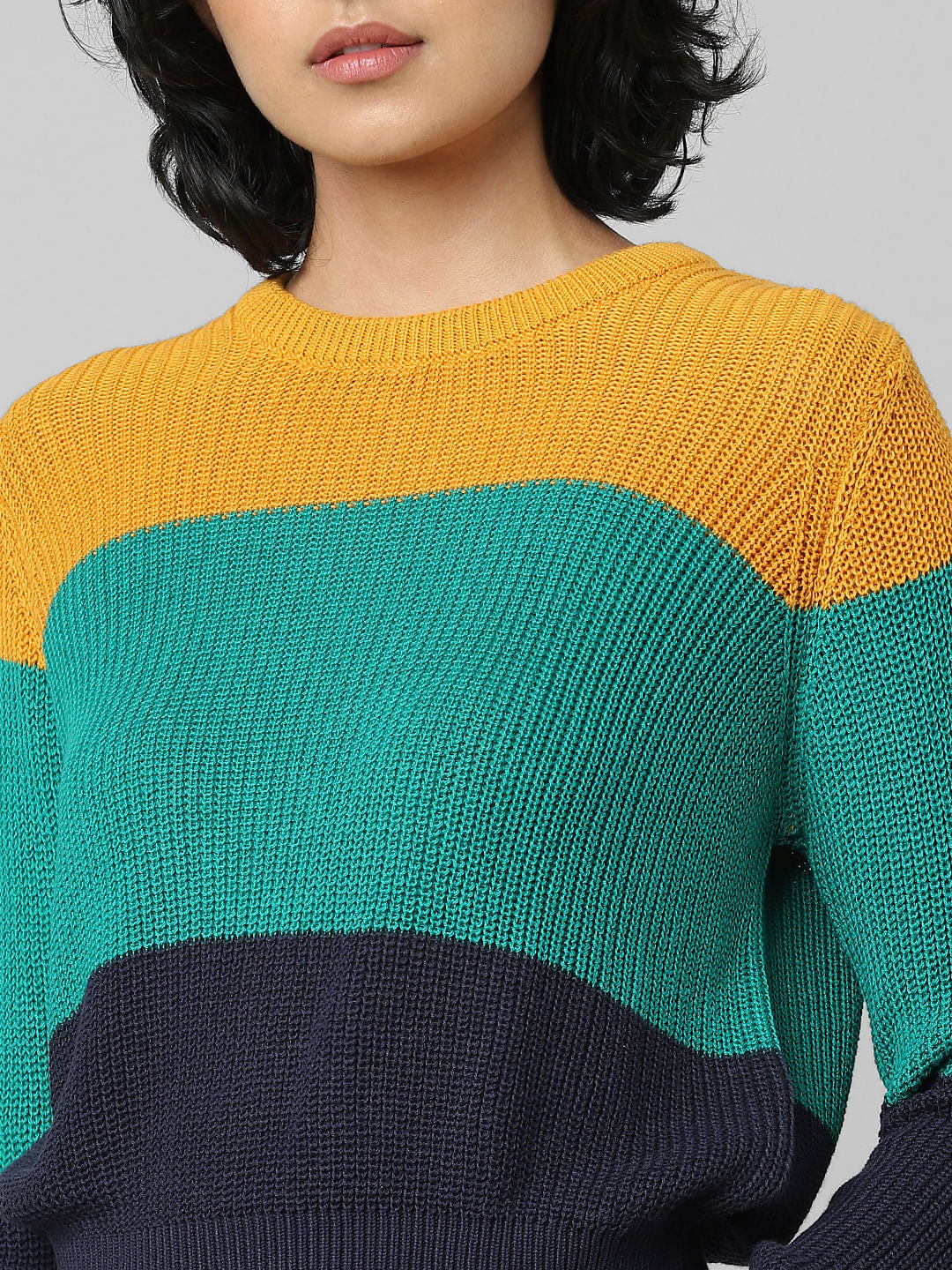Yellow Colourblocked Pullover
