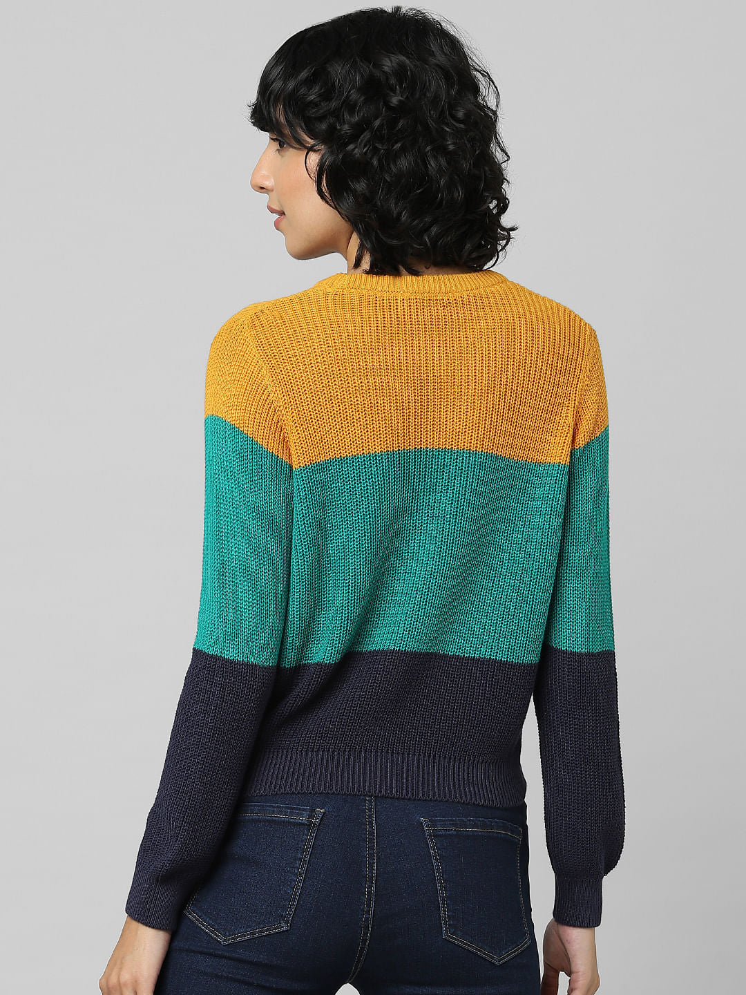Yellow Colourblocked Pullover