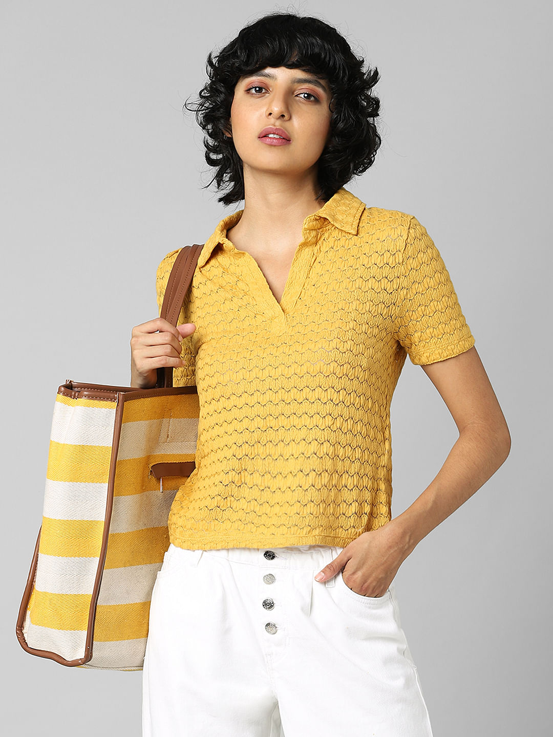 Mustard Structured Polo T-Shirt