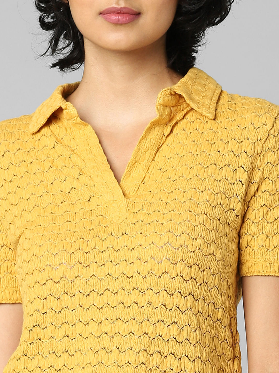 Mustard Structured Polo T-Shirt