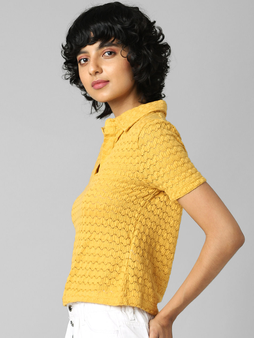 Mustard Structured Polo T-Shirt