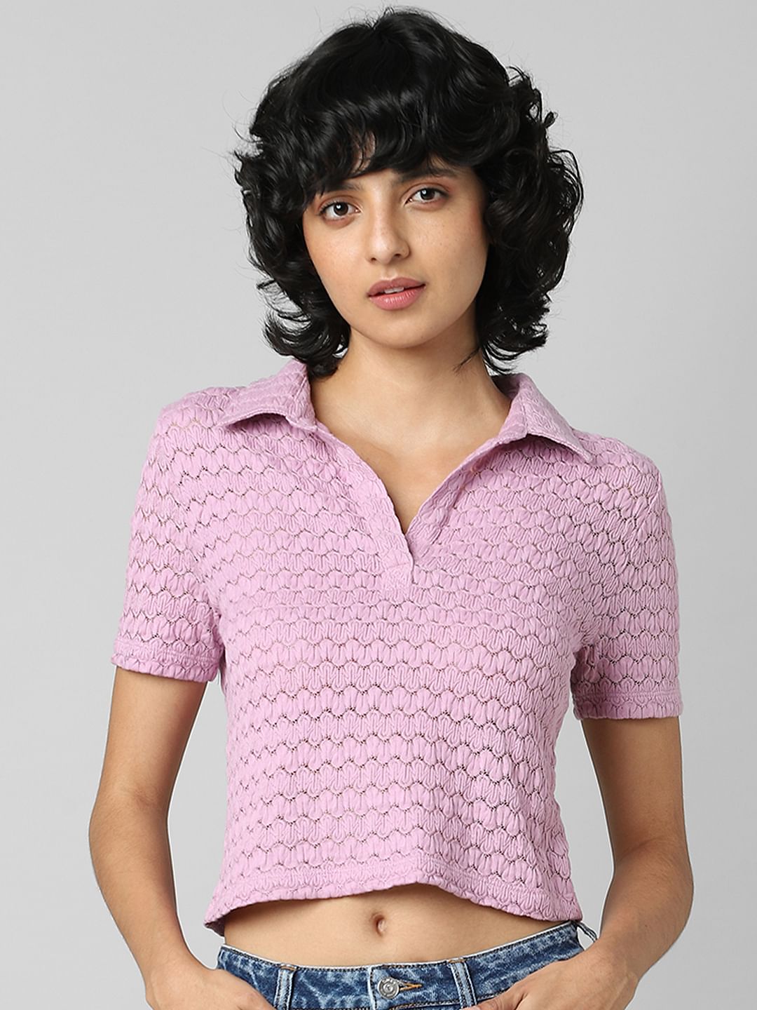Lilac Structured Polo T-Shirt