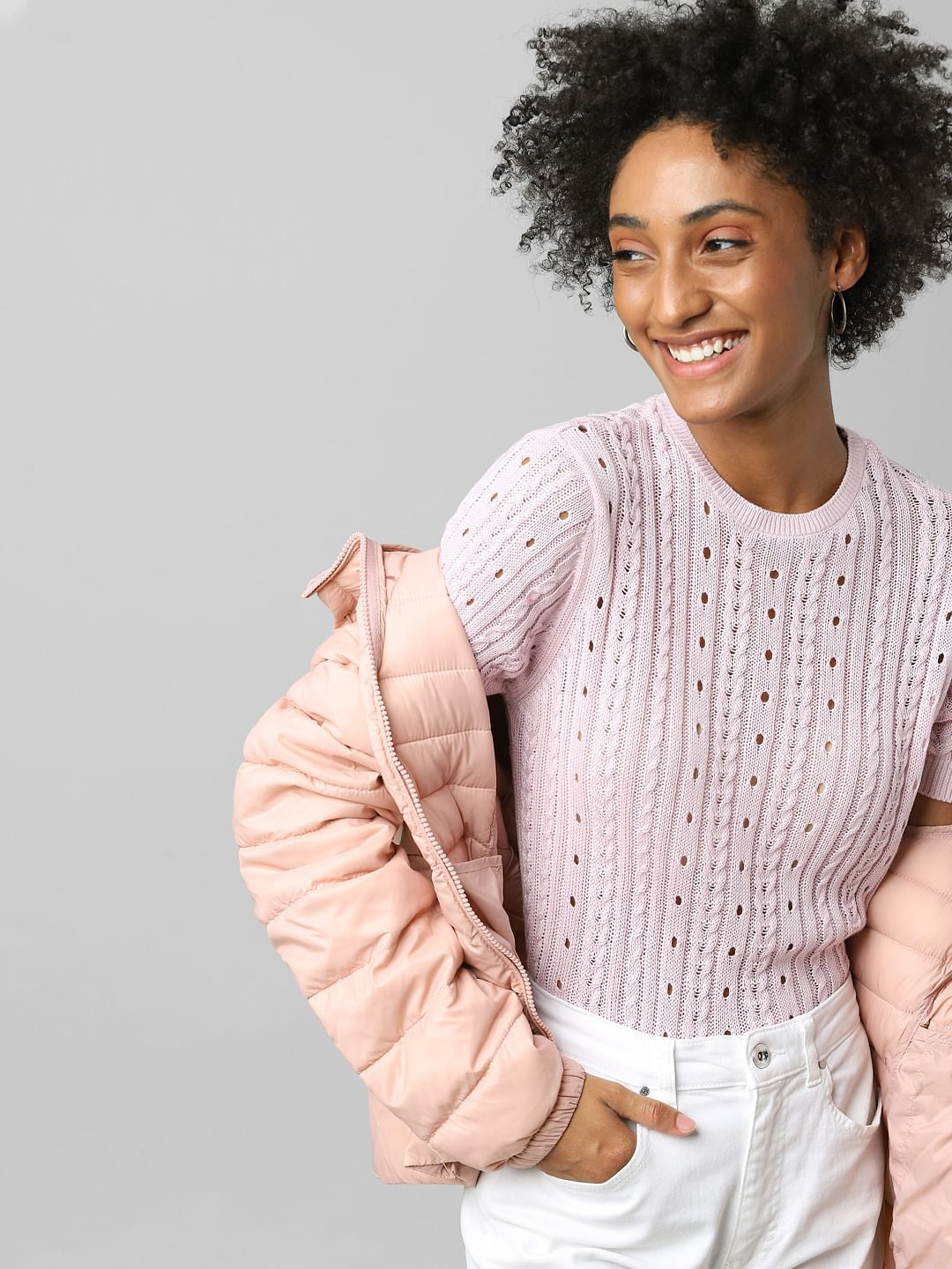 Lilac Cable Knit Top