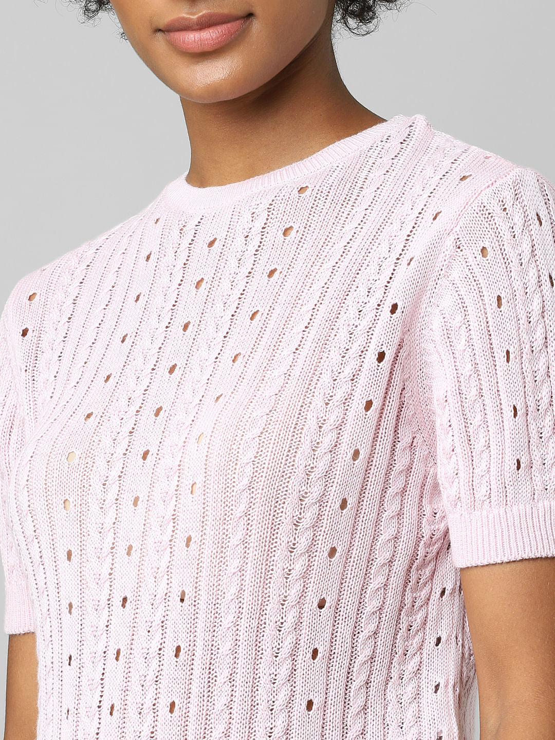 Lilac Cable Knit Top