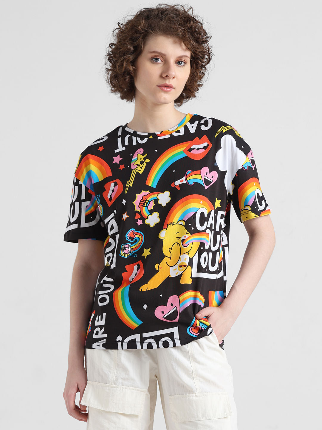 Black Oversized Printed T-Shirt