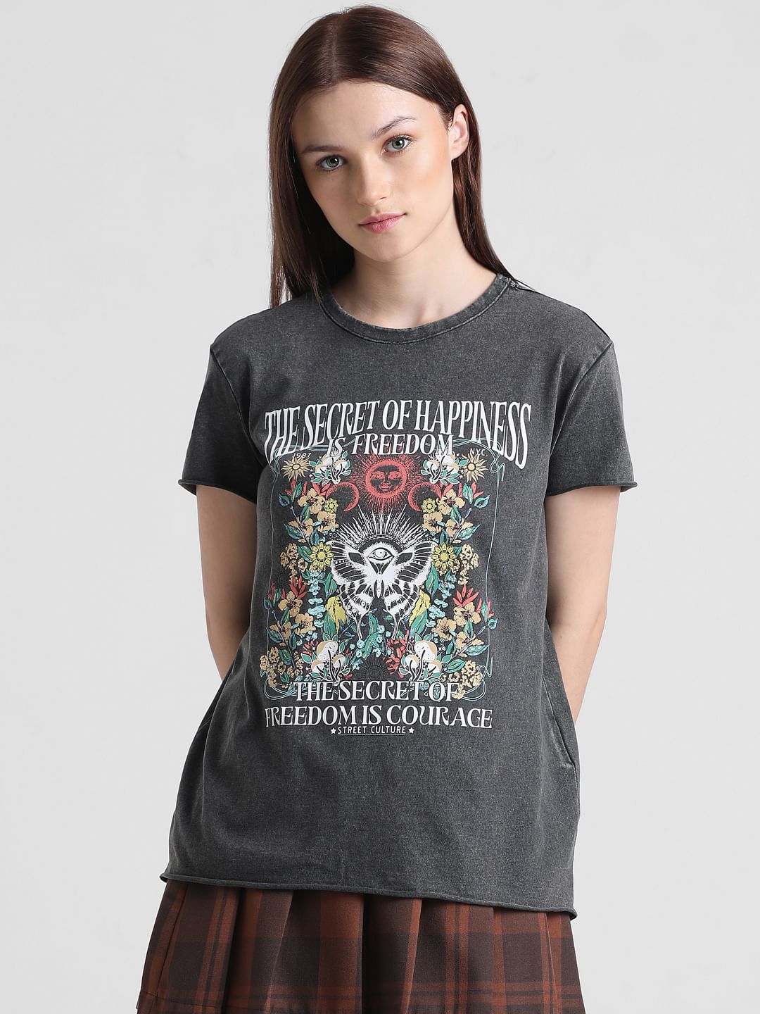 Black Graphic Print T-Shirt