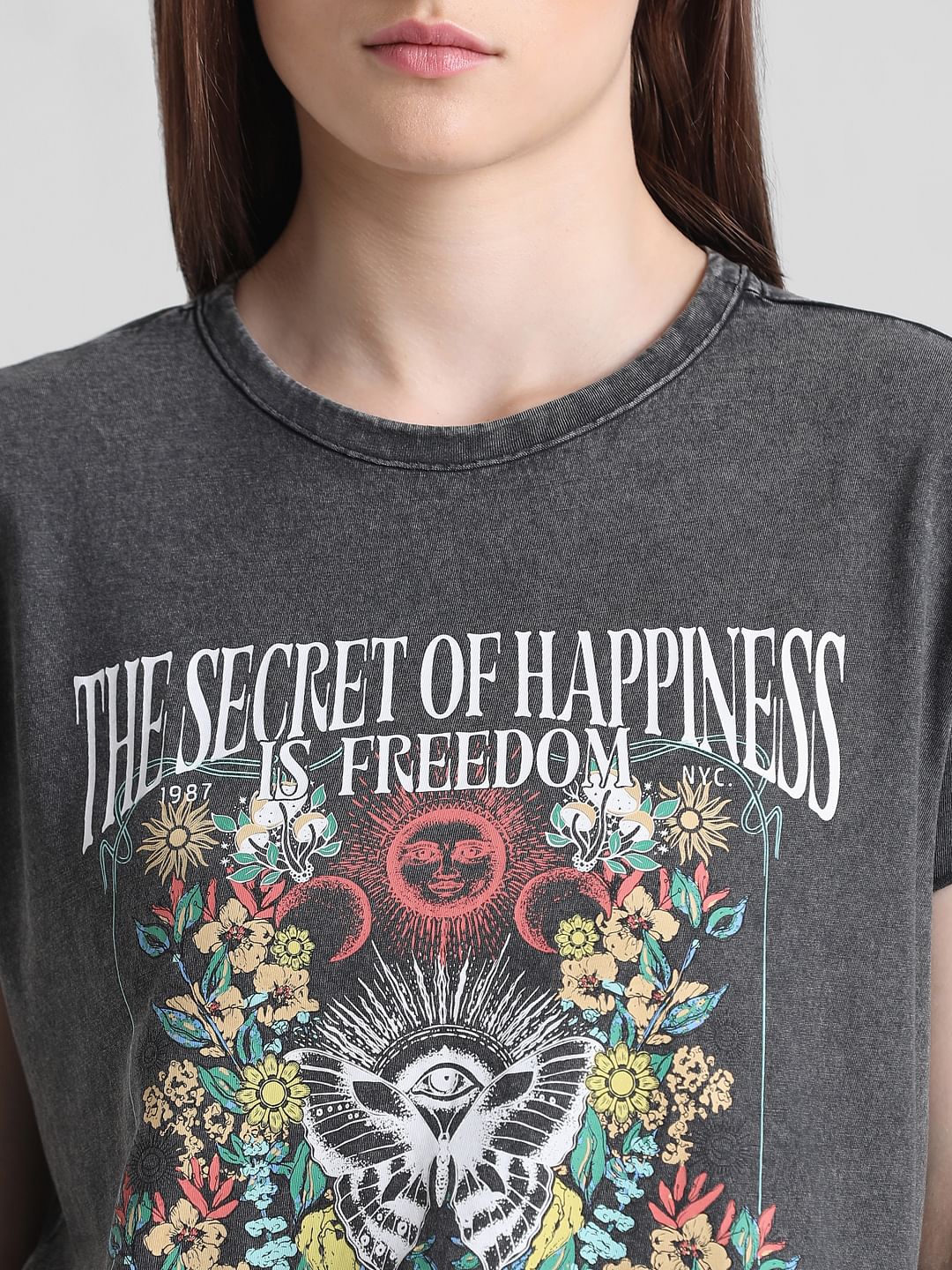 Black Graphic Print T-Shirt