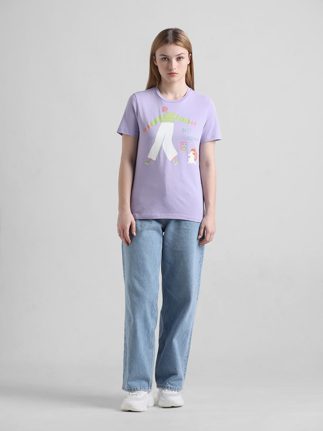 Lavender Graphic Print T-Shirt
