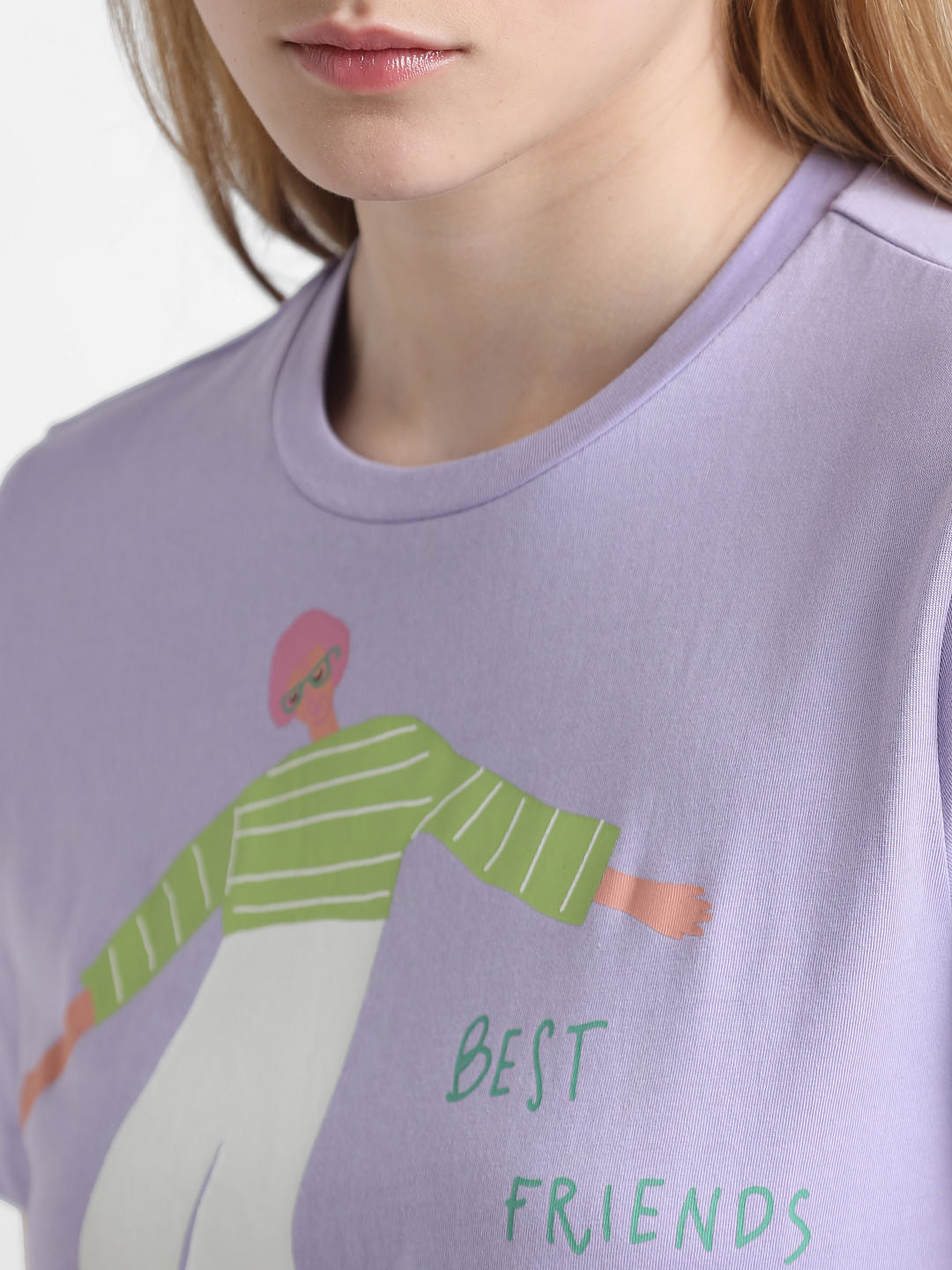 Lavender Graphic Print T-Shirt