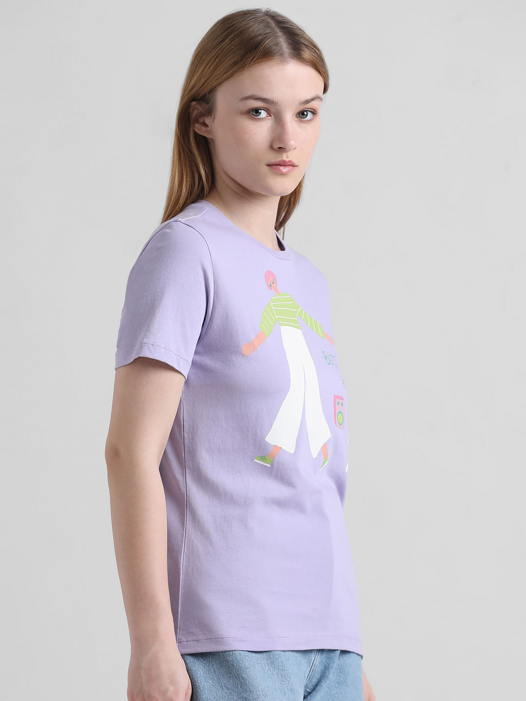 Lavender Graphic Print T-Shirt