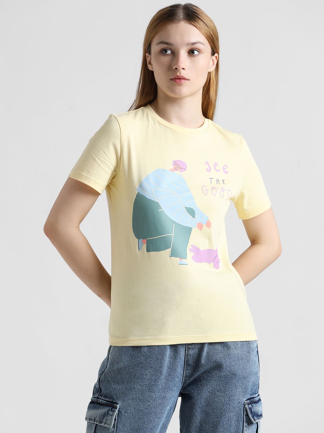 Yellow Graphic Print T-Shirt