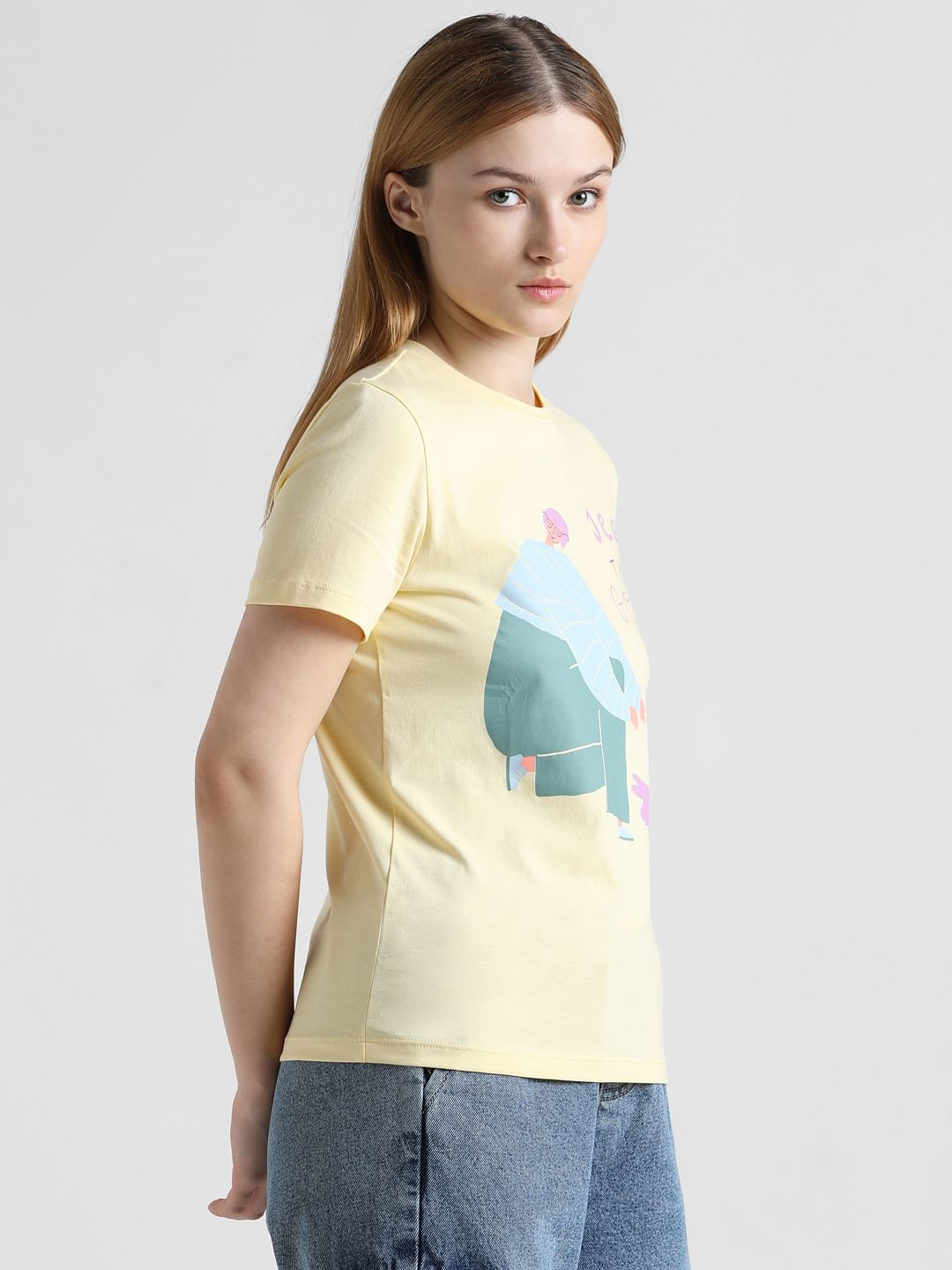 Yellow Graphic Print T-Shirt
