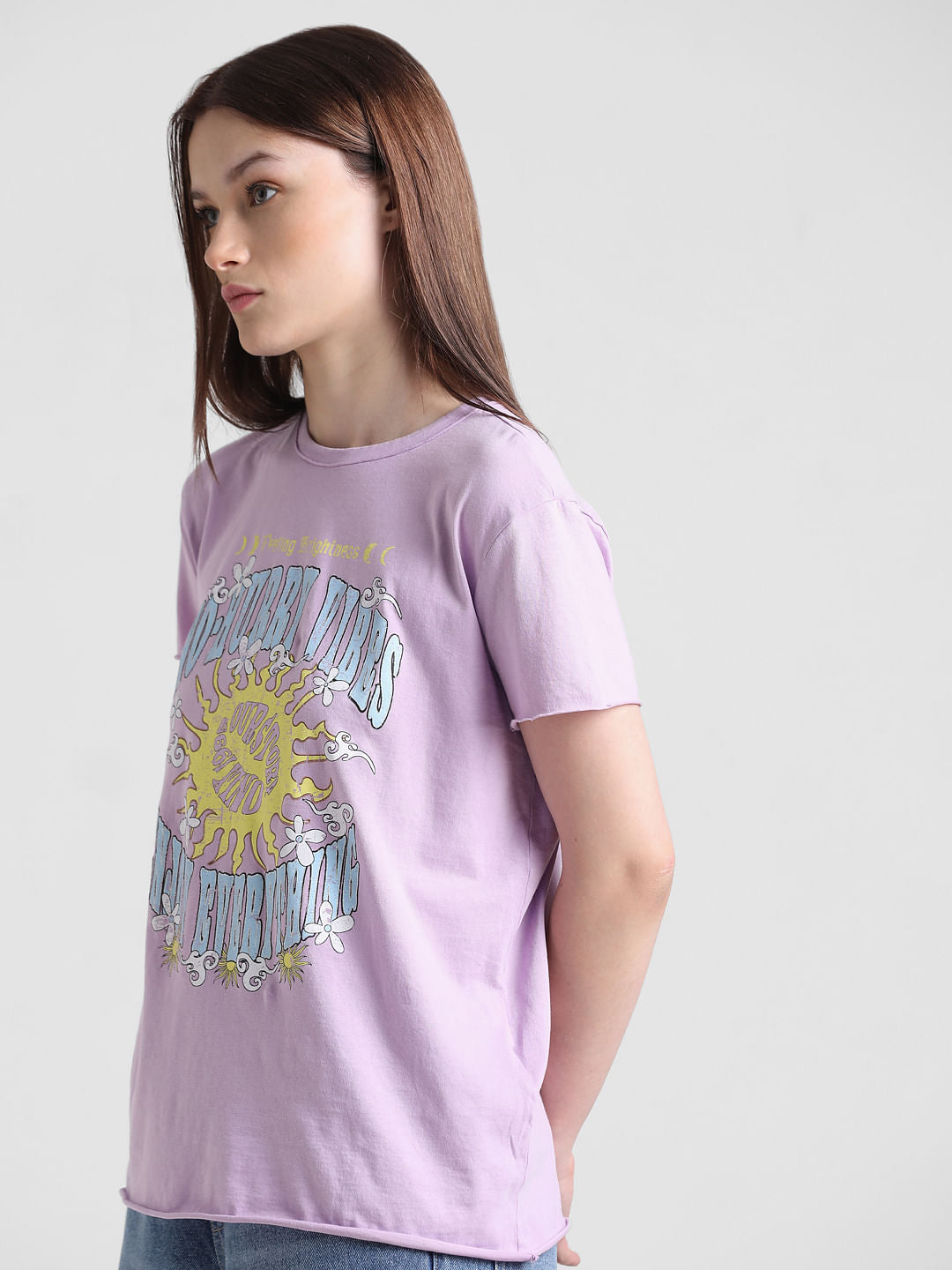 Purple Graphic Print T-Shirt