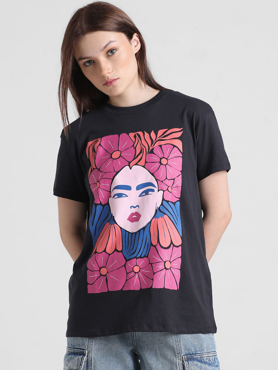 Black Graphic Print T-Shirt