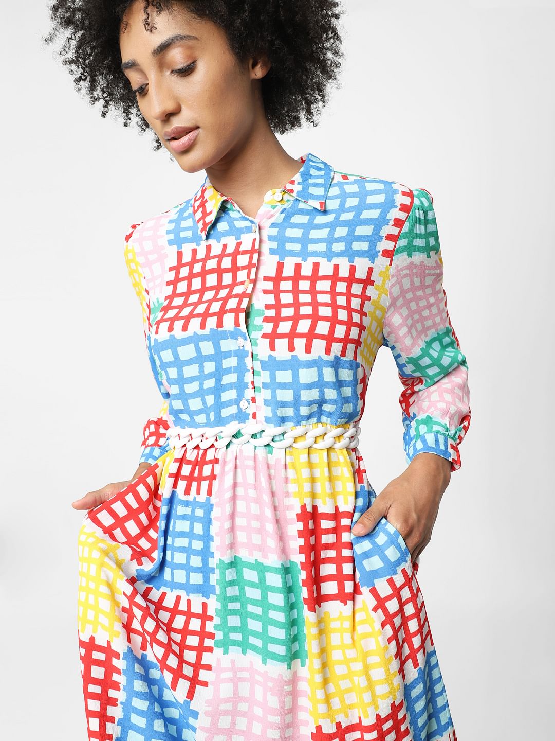 Multi-Coloured Fit & Flare Dress