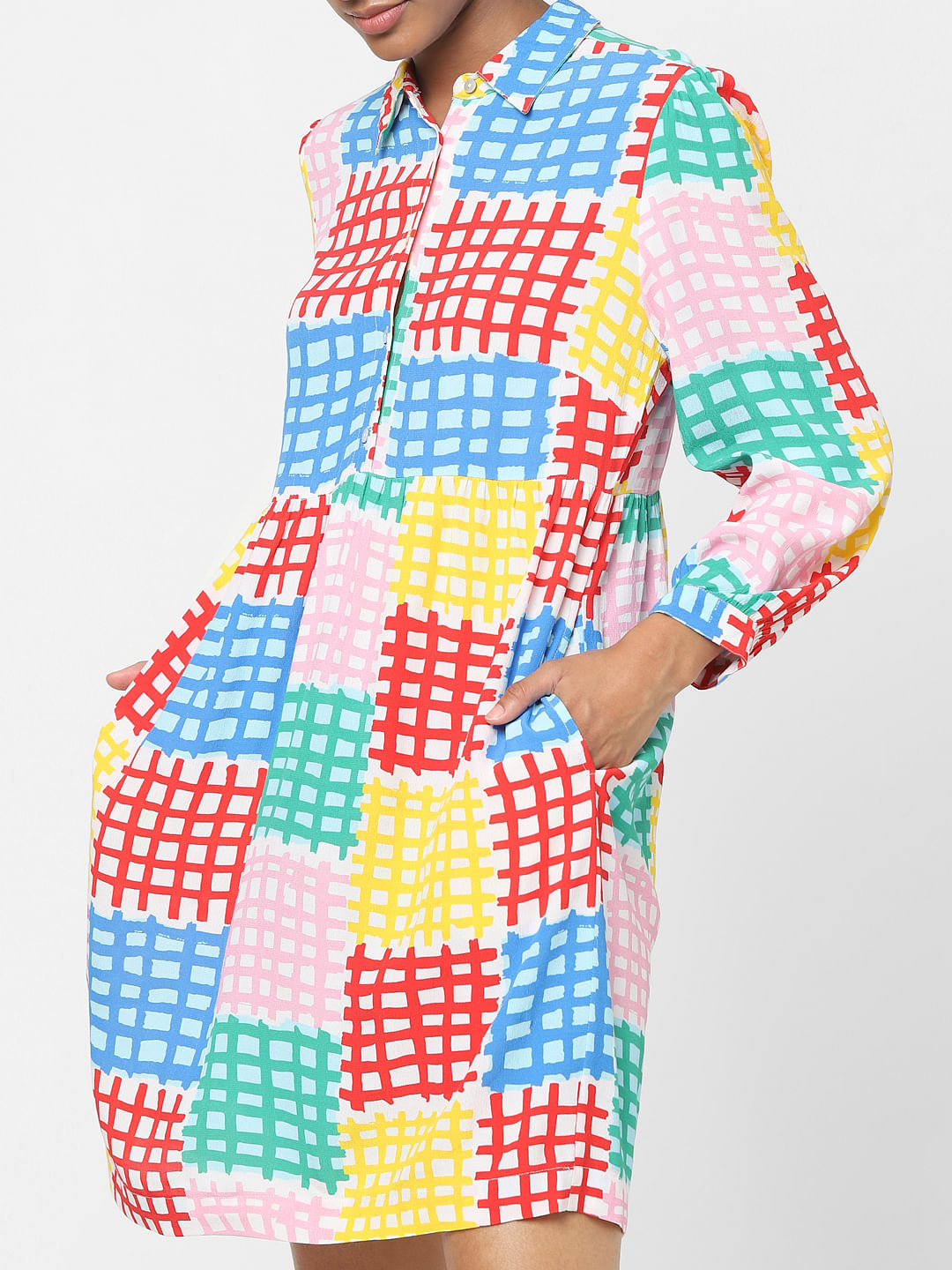 Multi-Coloured Fit & Flare Dress