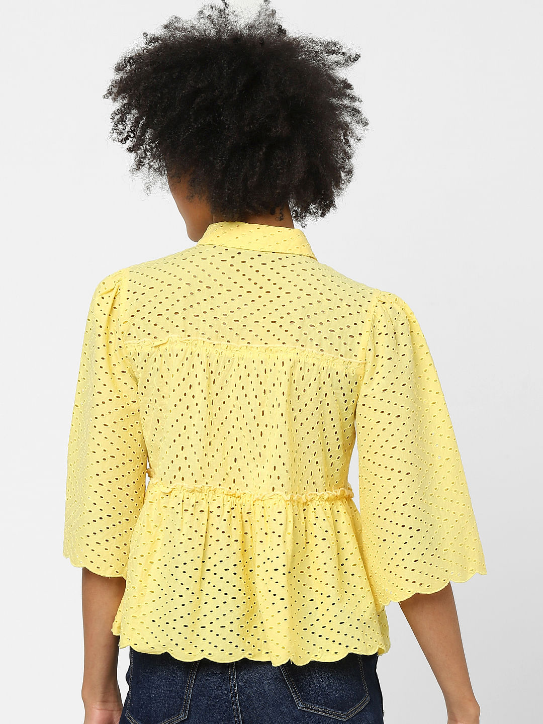 Yellow Schiffli Shirt