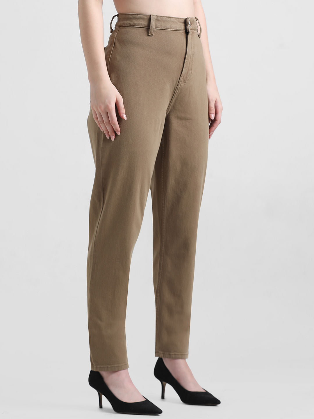 Olive High Rise Mom Fit Jeans