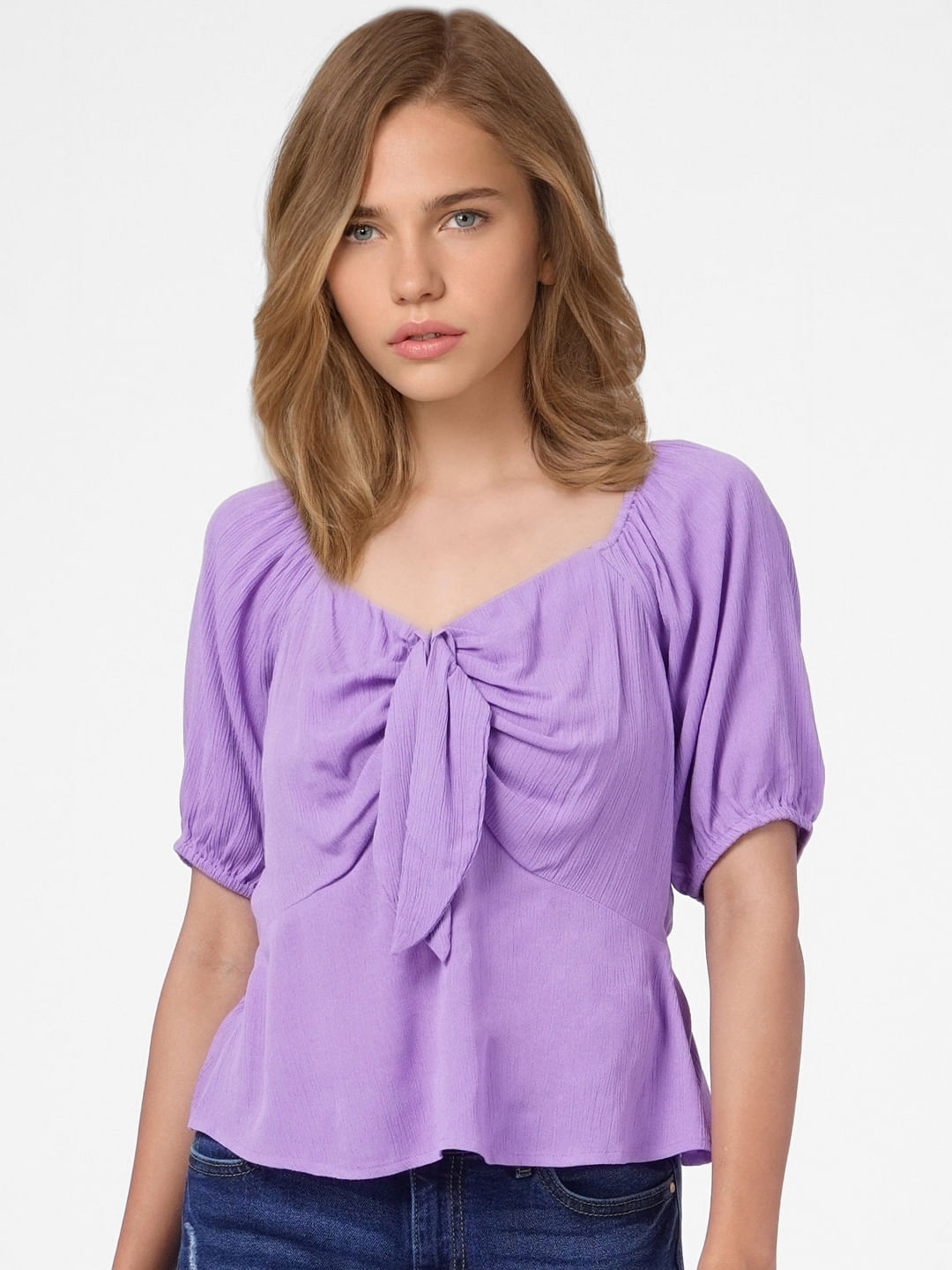 Lavender Bow Detail Top
