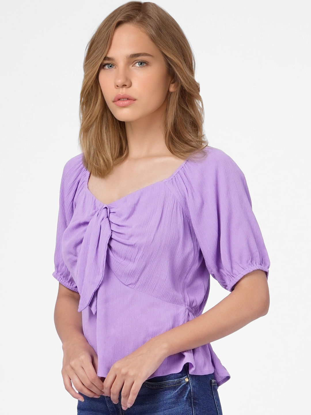 Lavender Bow Detail Top