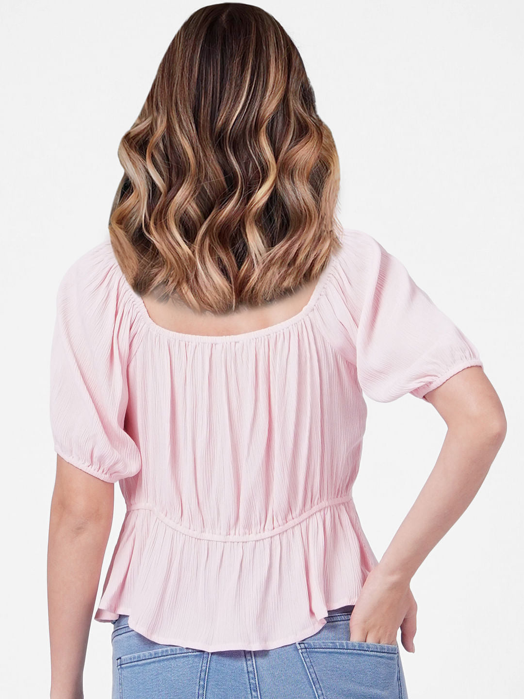 Pink Bow Detail Top