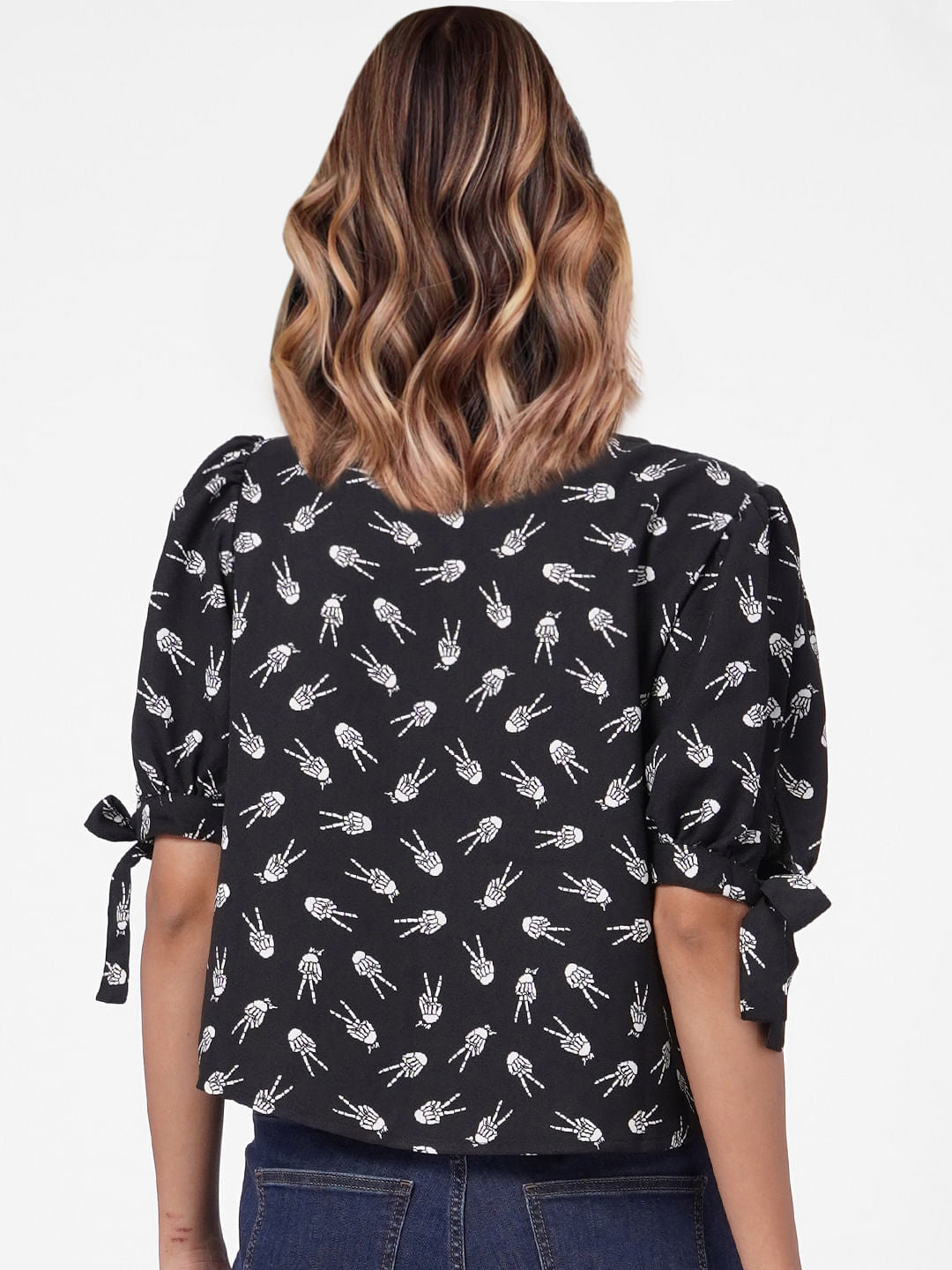Black Printed Top