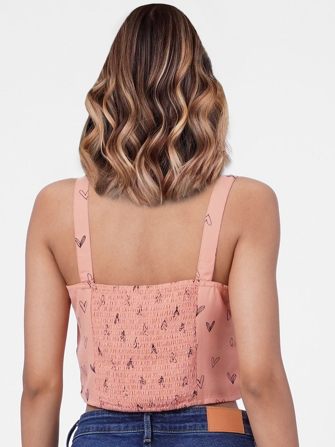 Pink Printed Crop Top