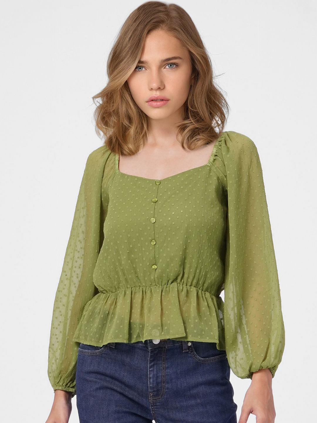 Green Dobby Top