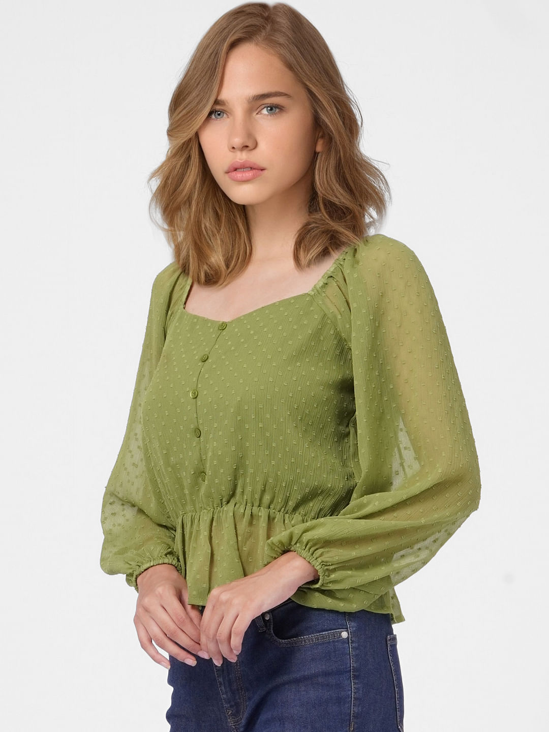 Green Dobby Top