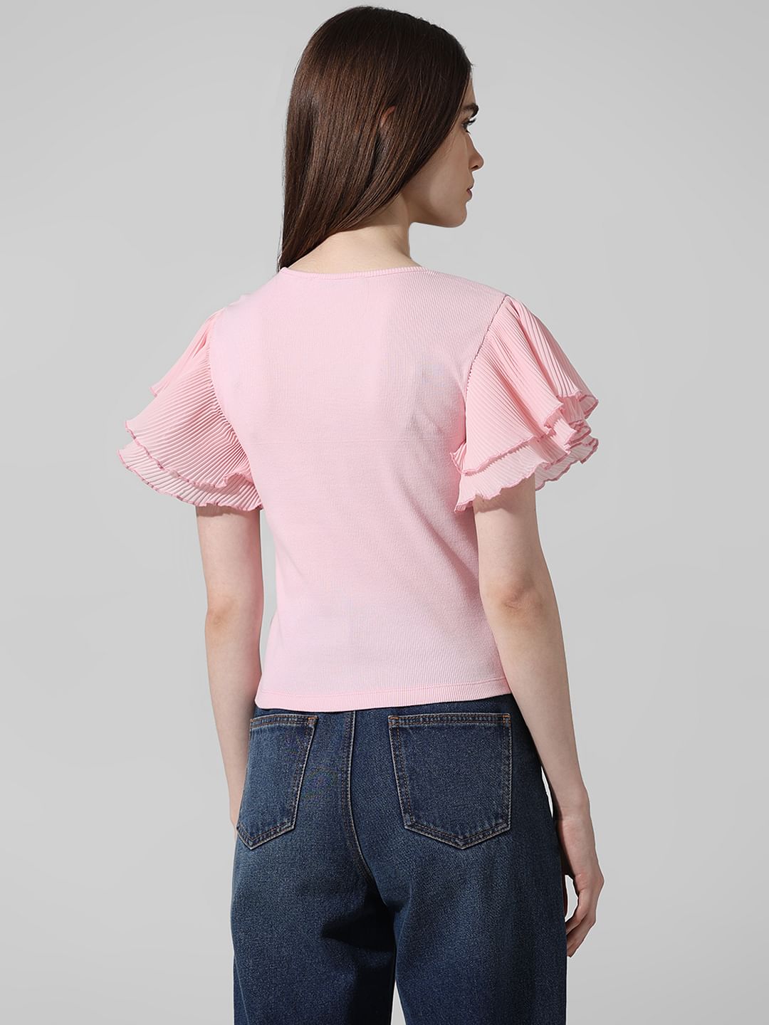 Pink Ribbed Knit Top