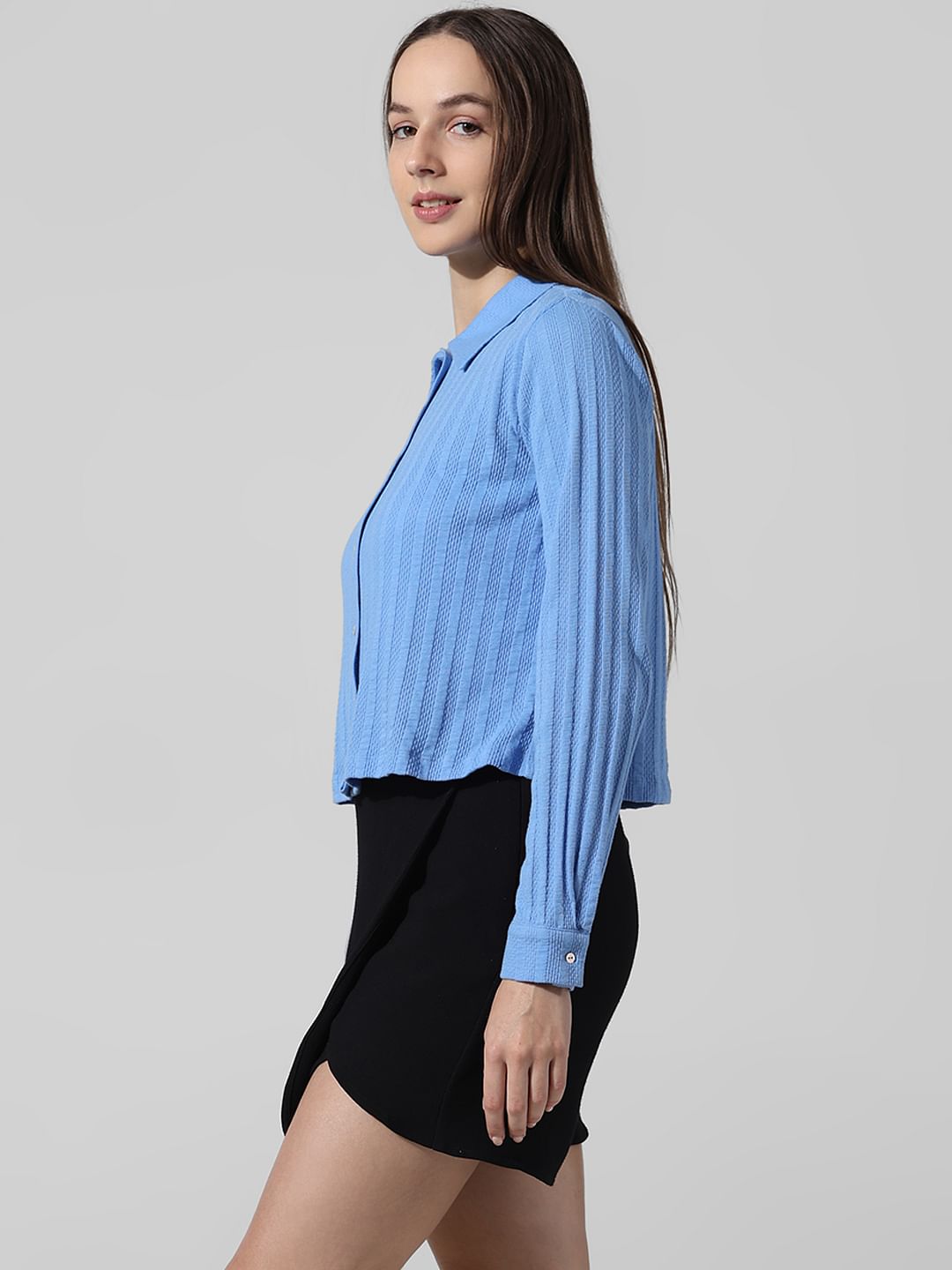 Blue Knitted Cotton Shirt