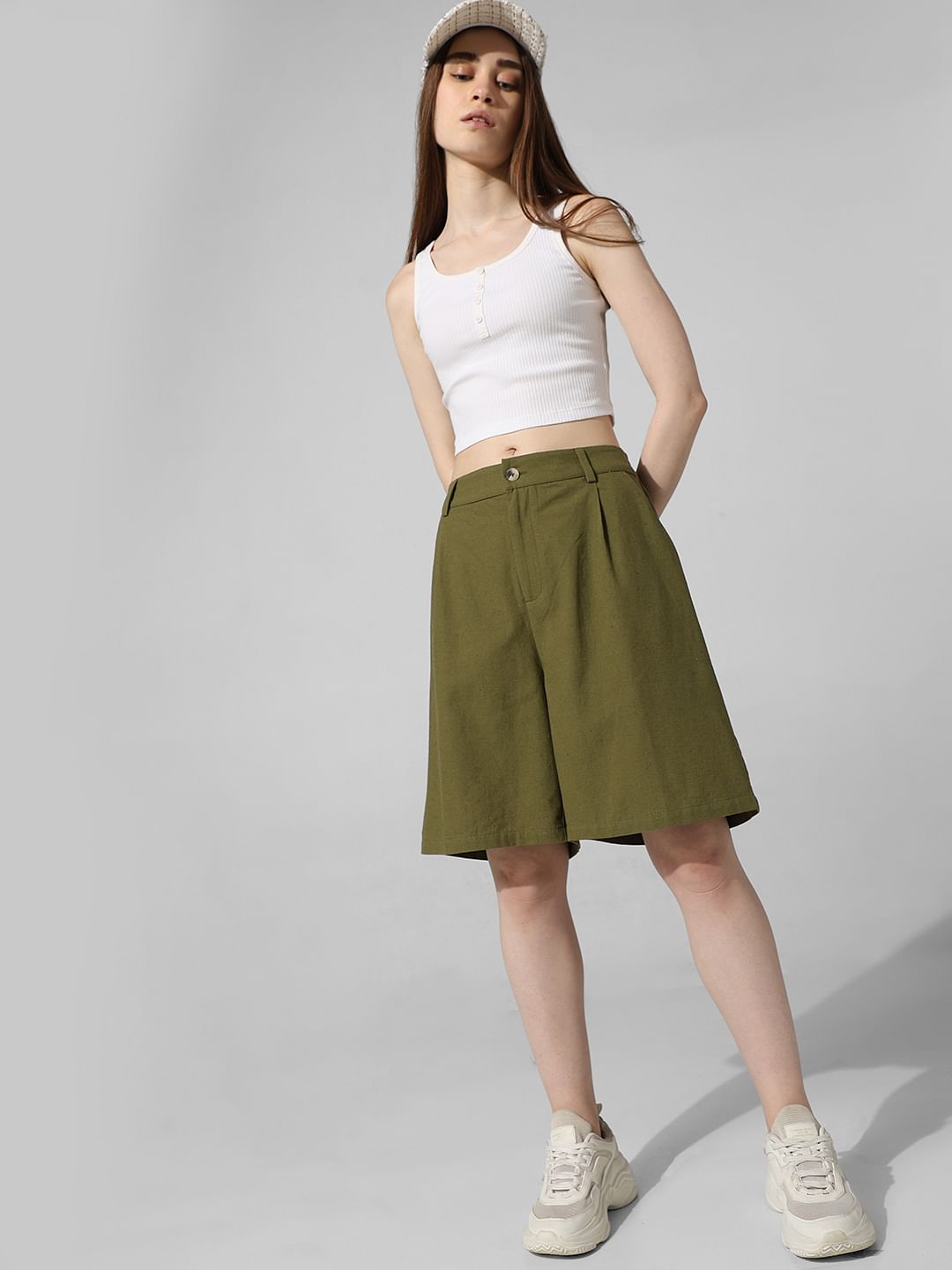 Olive Bermuda Shorts