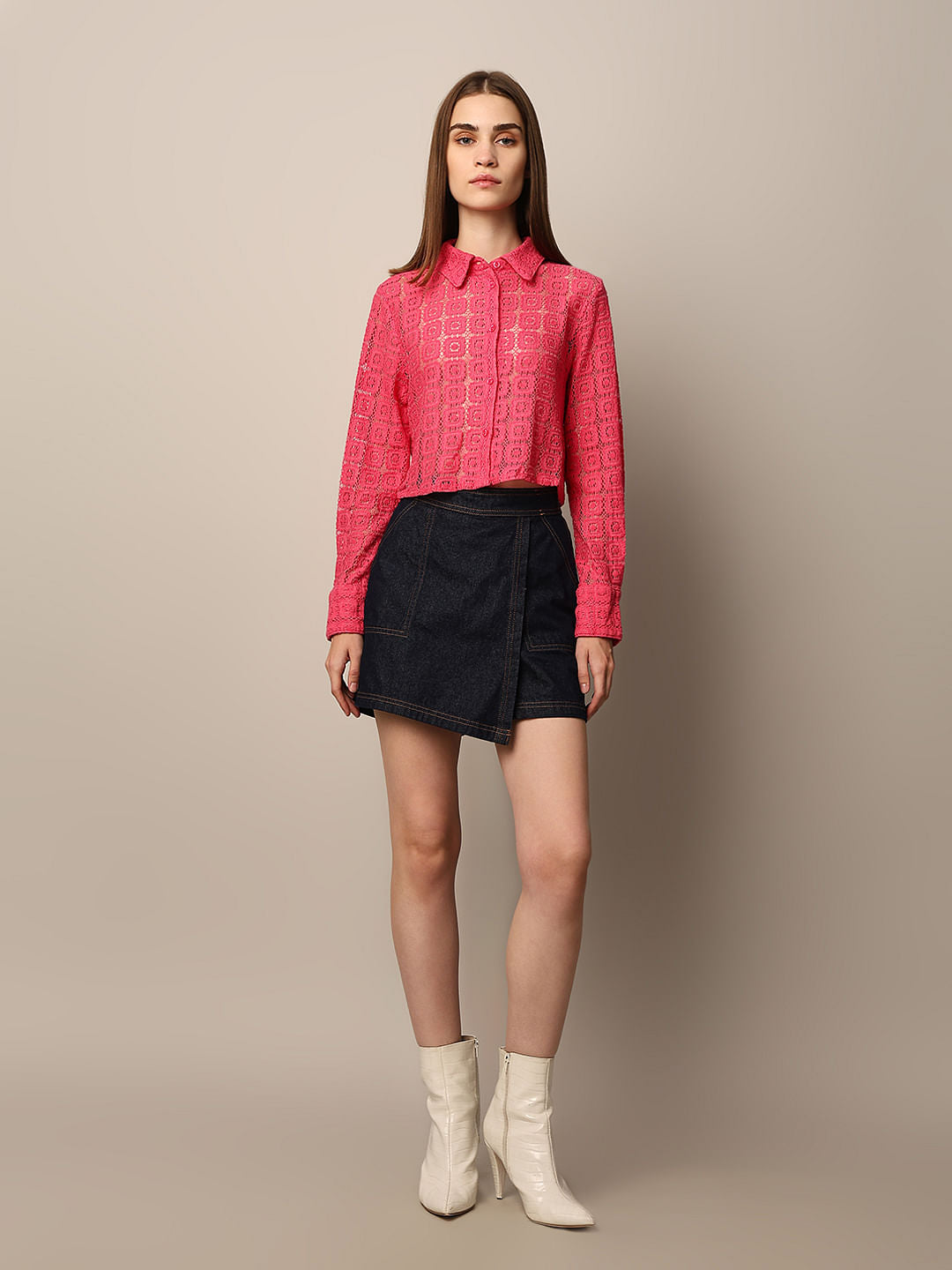 Pink Crochet Shirt