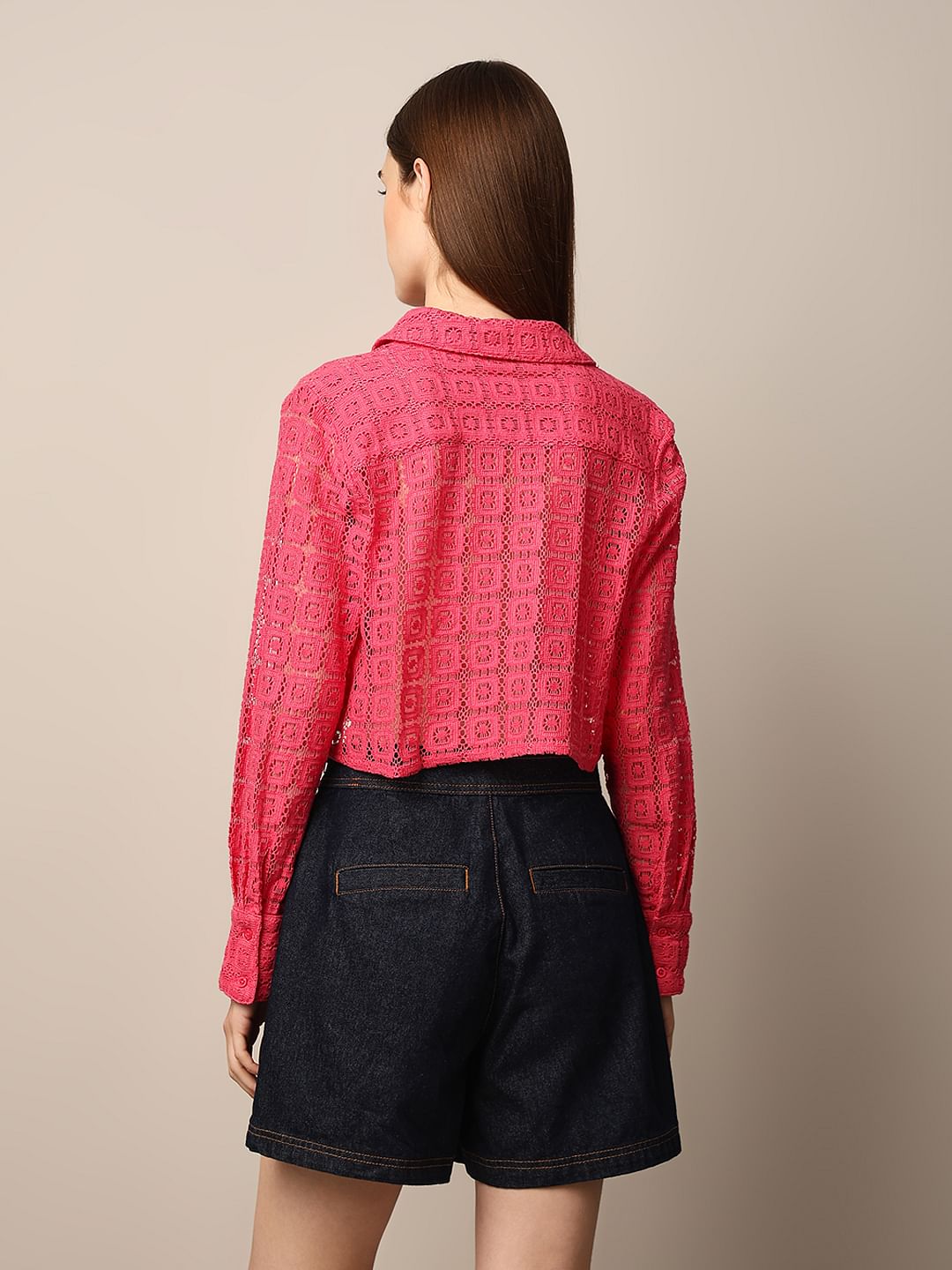 Pink Crochet Shirt