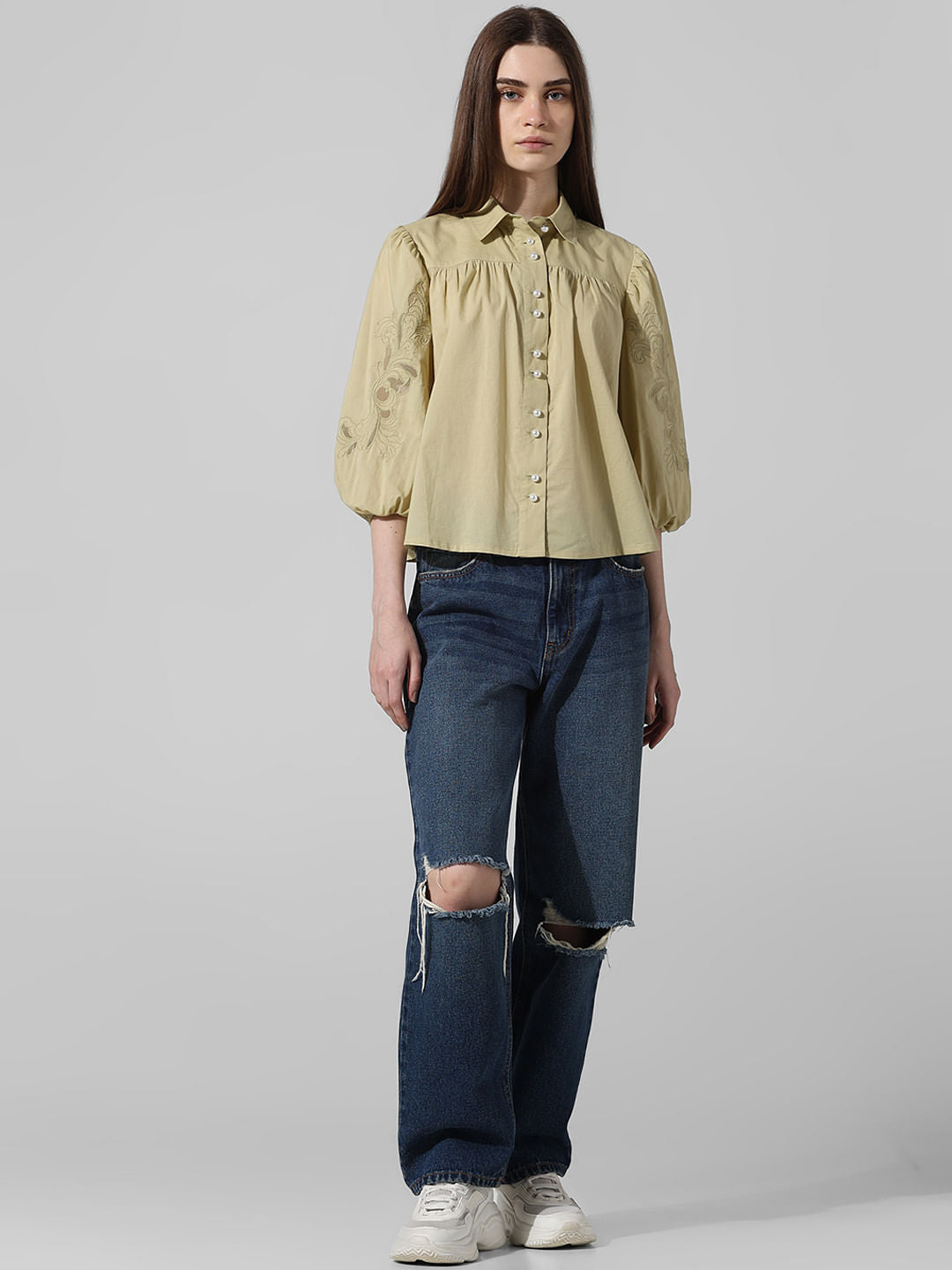 Green Embroidered Shirt