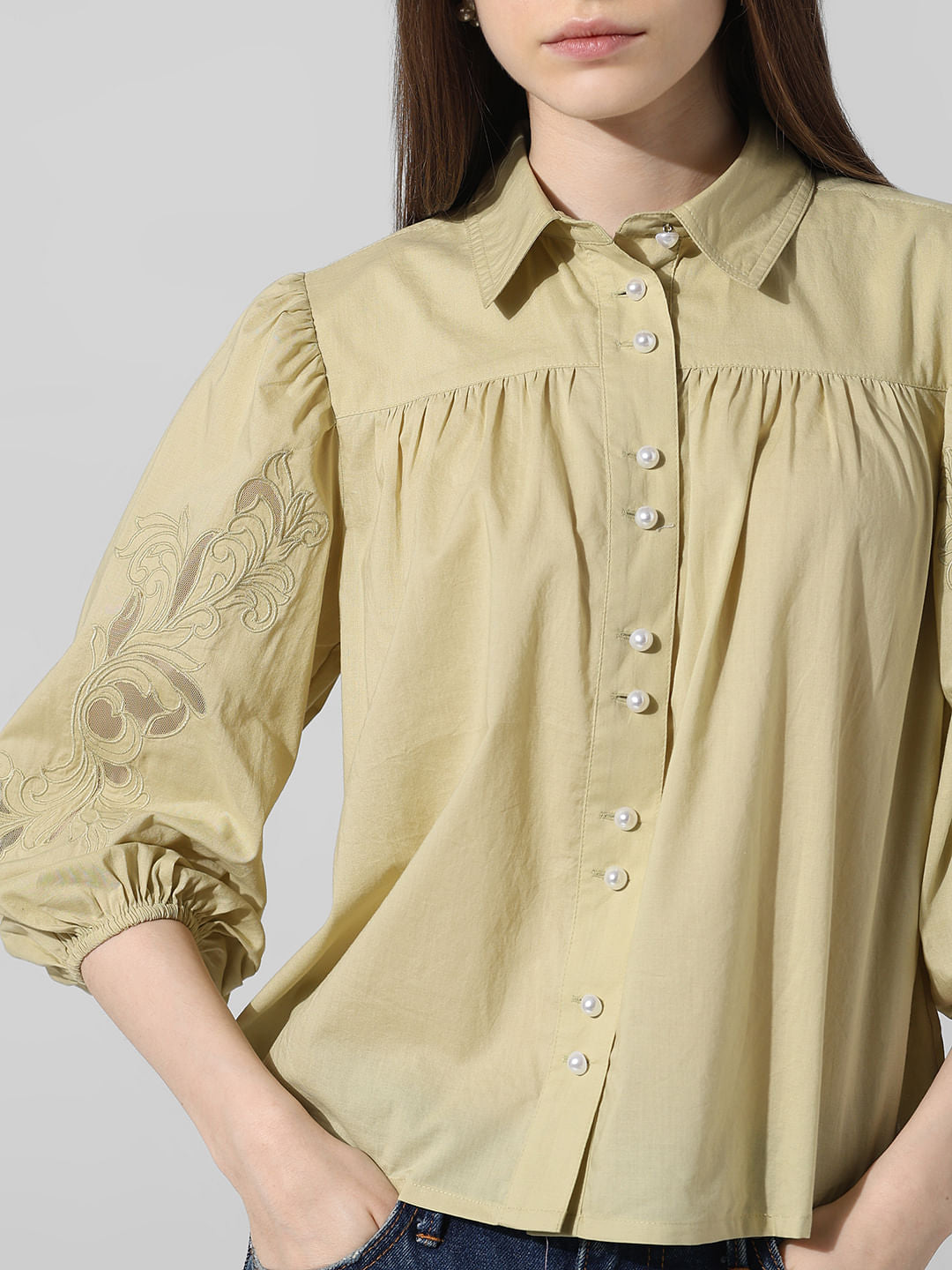 Green Embroidered Shirt
