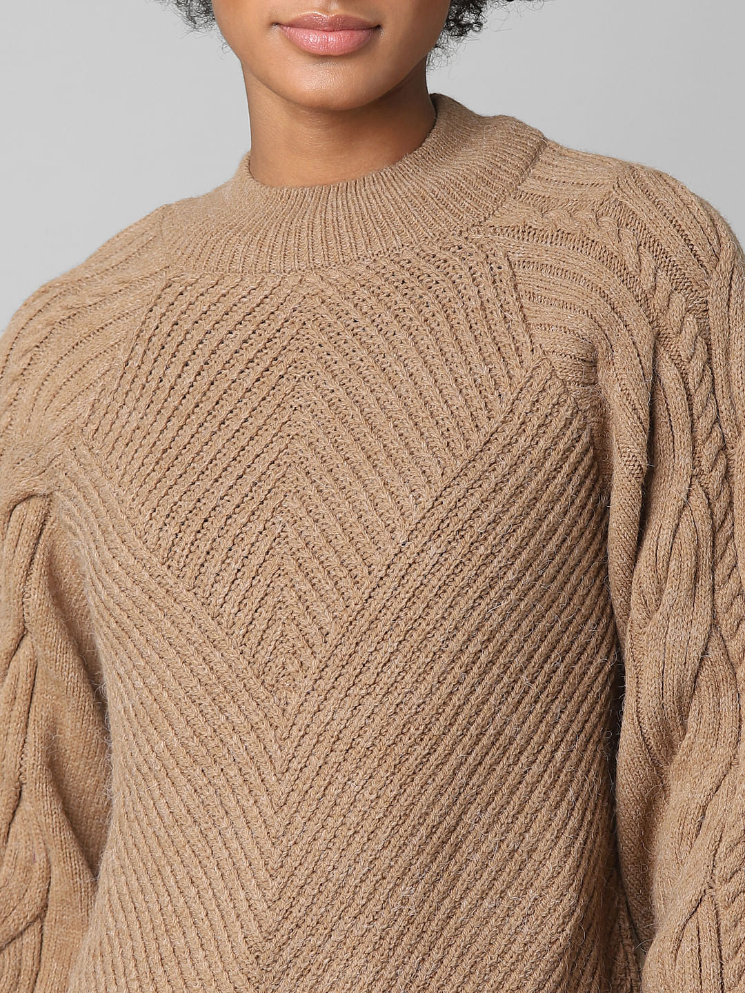 Light Brown High Neck Pullover