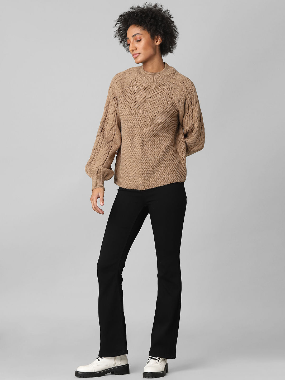 Light Brown High Neck Pullover