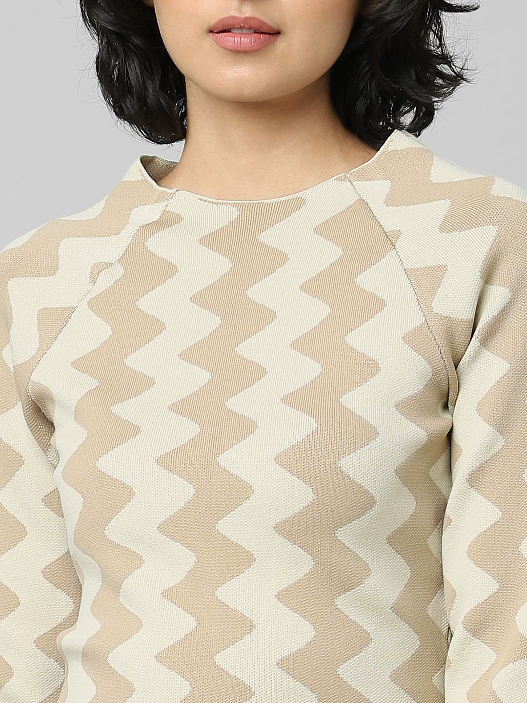 Brown Printed Pullover