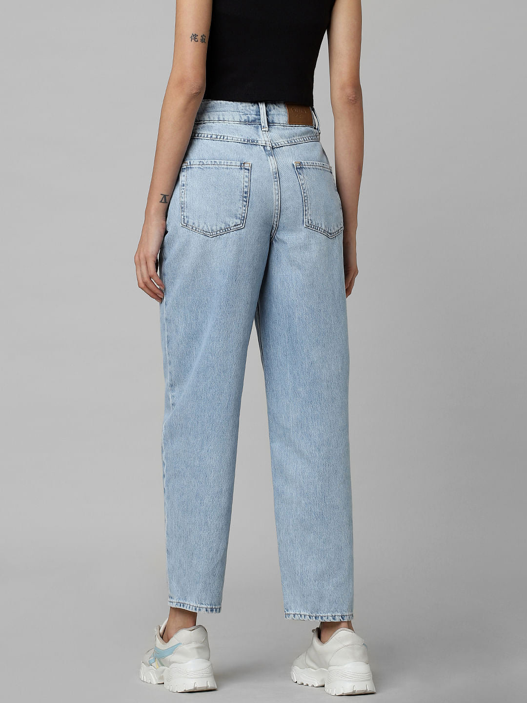 Light Blue High Rise Straight Fit Jeans