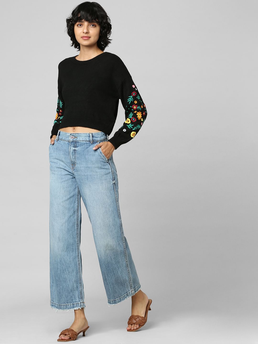 Black Embroidered Pullover