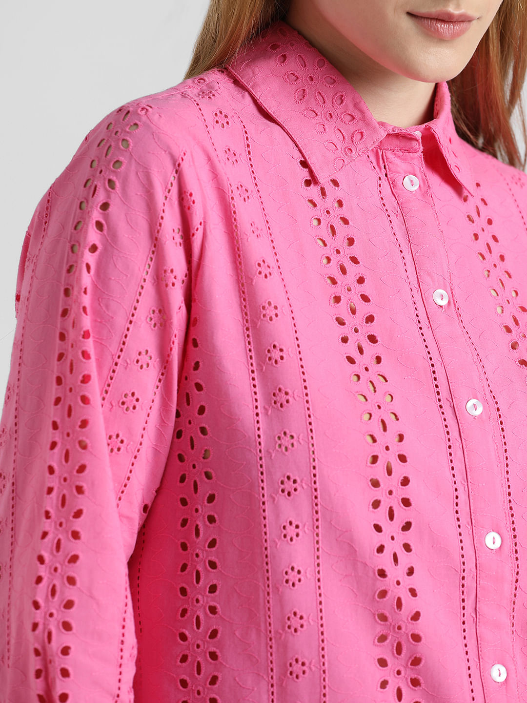 Pink Schiffli Detail Shirt