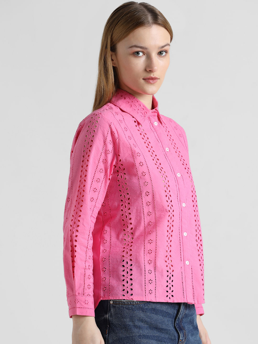Pink Schiffli Detail Shirt