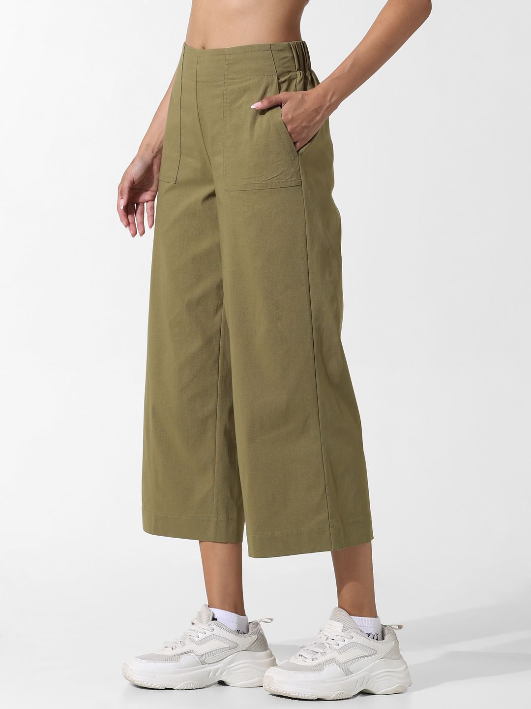 Olive High Rise Culottes