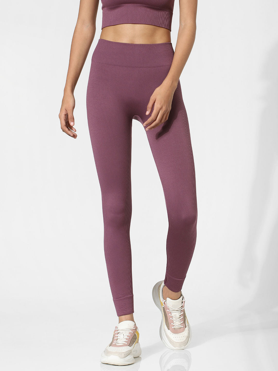 Purple High Rise Seamless Sports Tights