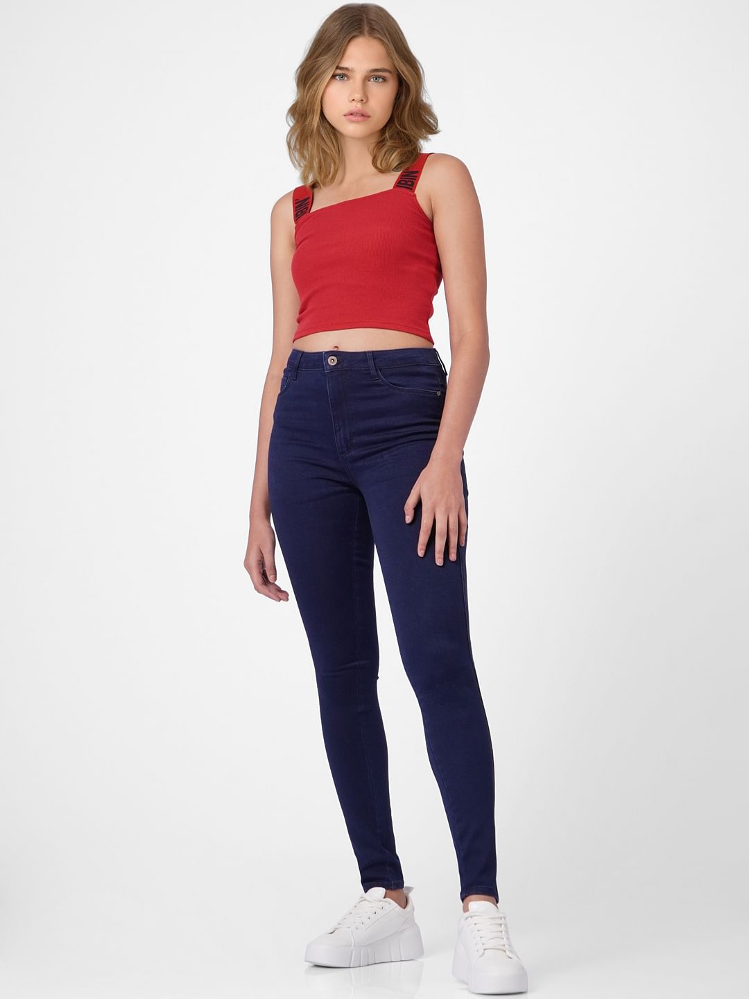 Blue High Rise Skinny Jeans