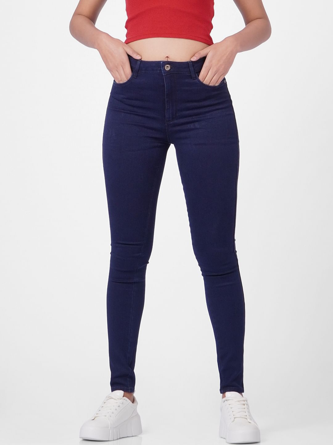 Blue High Rise Skinny Jeans