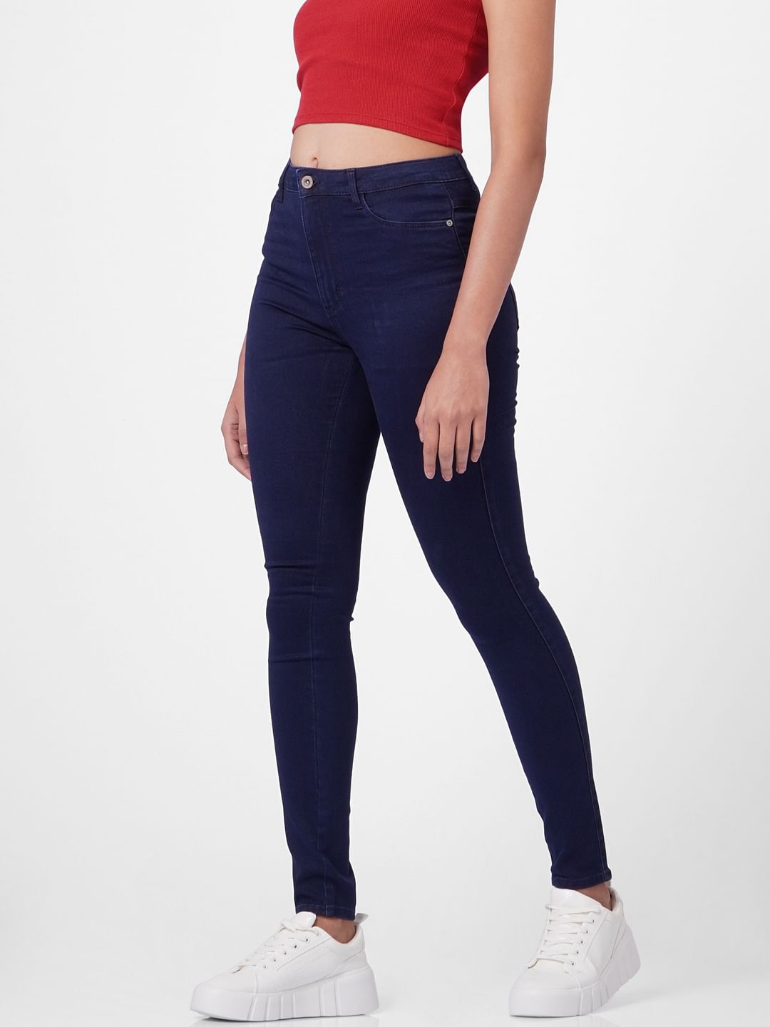 Blue High Rise Skinny Jeans