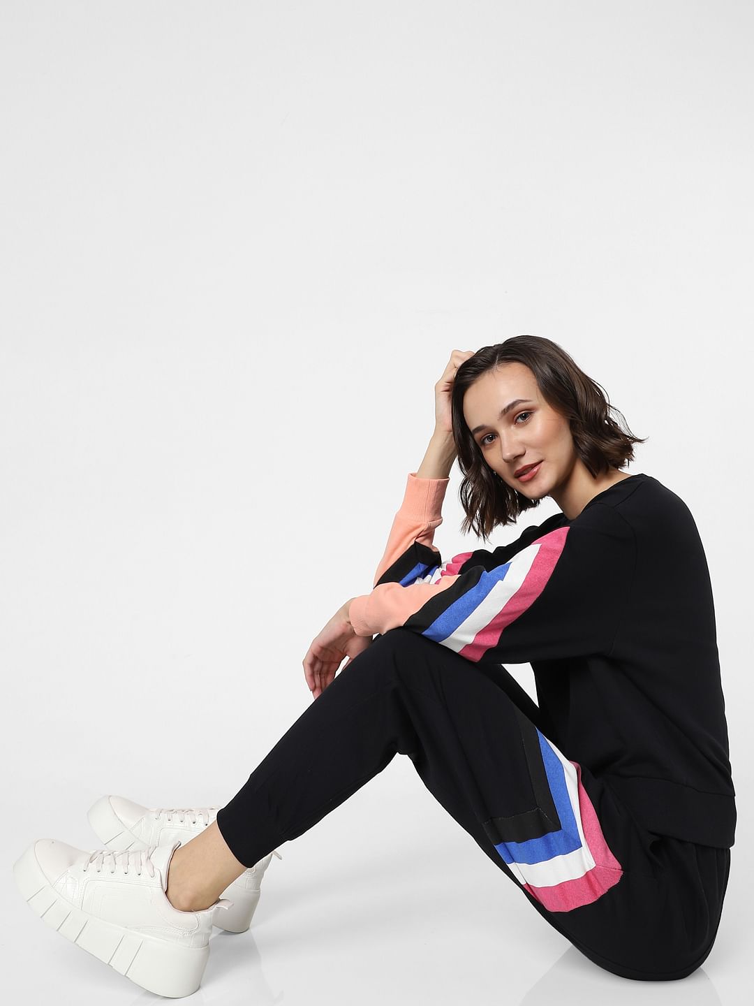 Black Striped Co-Ord Joggers