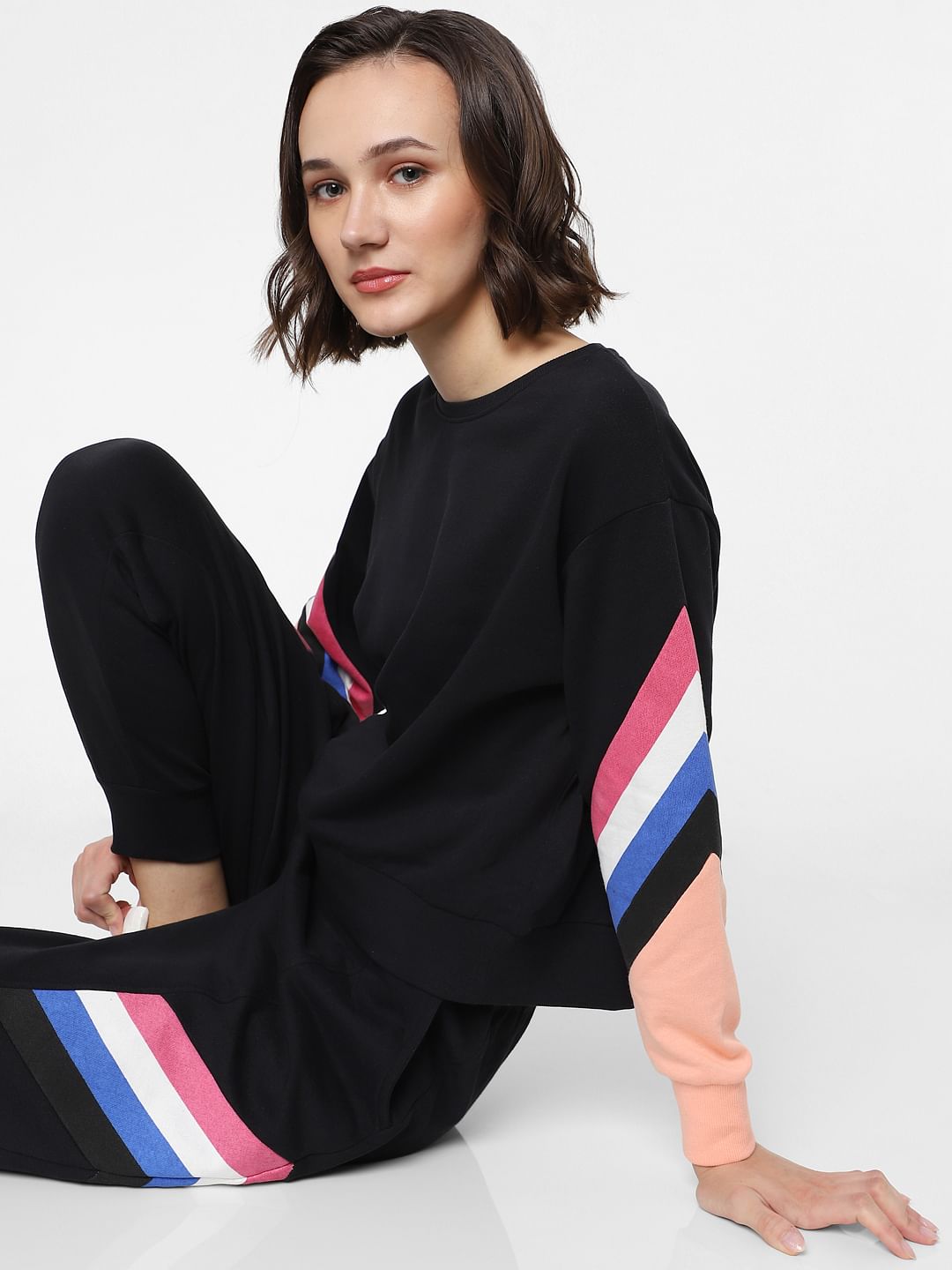 Black Striped Sweatshirt